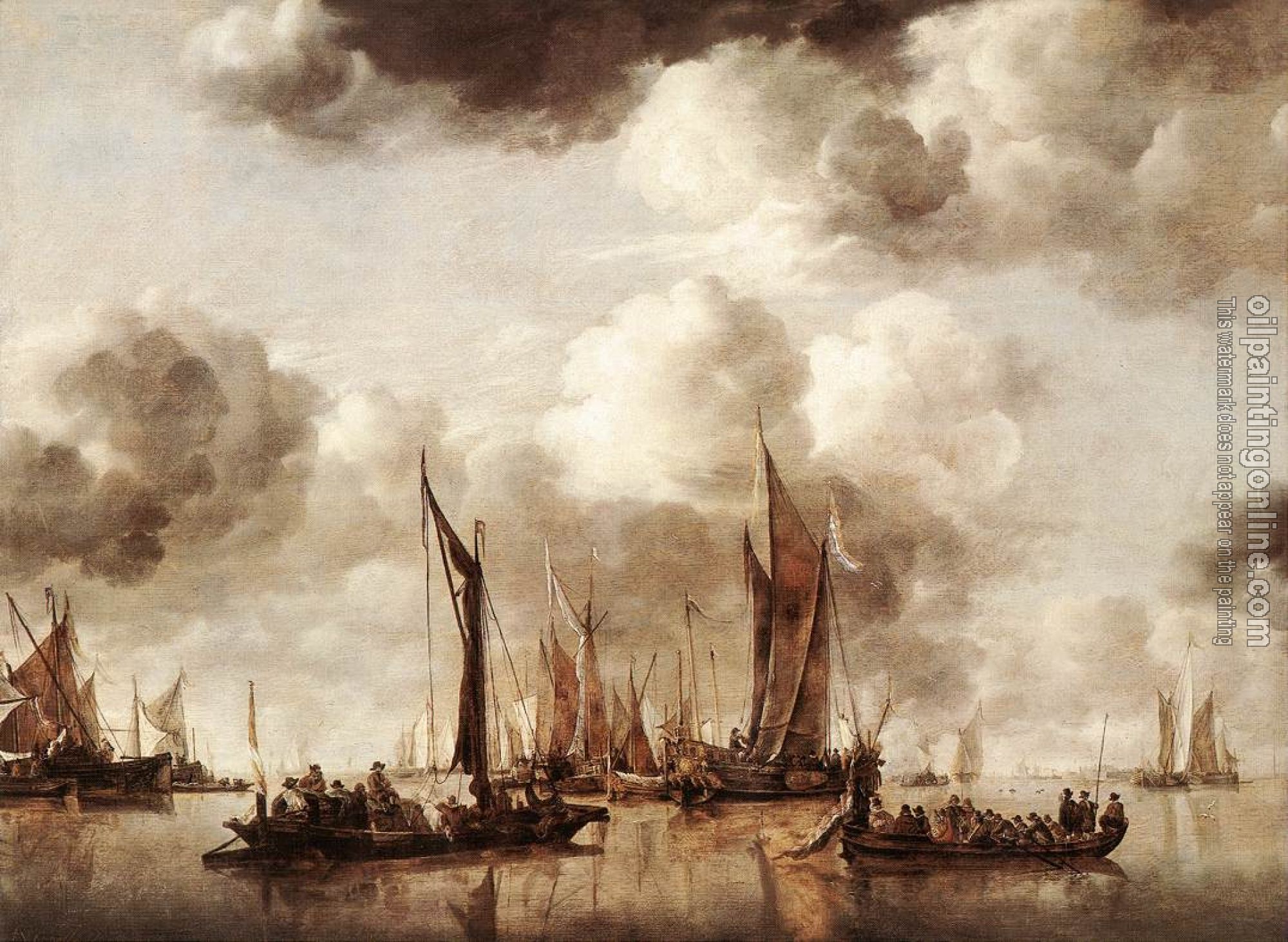 Jan van de Capelle - Dutch Yacht Firing a Salvo